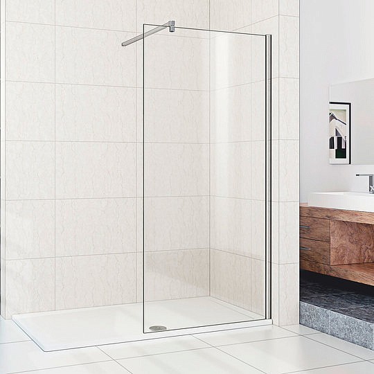 Душевая перегородка WeltWasser WW400 Walk-In 120G-1 профиль хром, стекло прозрачное