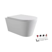 Подвесной унитаз Alice Hide Round 31170109SET безободковый, с сиденьем и крышкой с микролифтом, цвет белый матовый