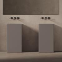 Раковина Dea Design Pedestal Basin DD2017 450 6 напольная, без отв., Glasstech, прозрачная смола, 45х45хh90см, цвет grey brown