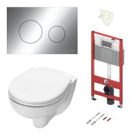 Комплект унитаз TECE V04 с инсталляцией TECEbase 2.0 K440921.WC1 с сиденьем микролифт и с клавишей смыва TECEloop хром глянцевый