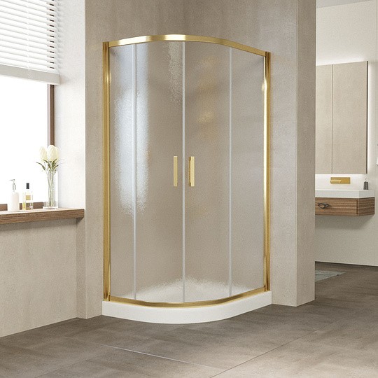 душевой уголок vegas glass zs-f 100*90 09 02 профиль золото, стекло, стекло шиншилла