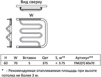 полотенцесушитель водяной тругор пм тип 2п 60x70, 1"