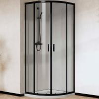 Душевой уголок Vincea City 90×90 VSQ-5CT900CLB профиль черный матовый, стекло прозрачное