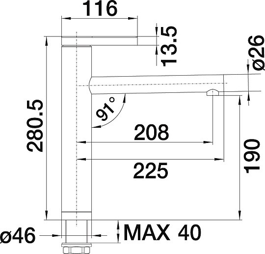смеситель для кухни blanco linee-s 517592