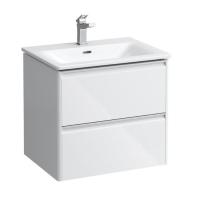 Laufen Laufen Palace Комплект мебели 600х450х545 мм., с раковиной Slim, 2 ящика, органайзер для ящика, ручка анодированный алюминий, подвесной, цвет белый глянцевый