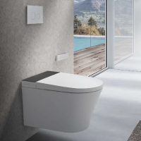 Унитаз подвесной Uni-Flow Mi Smart CH1048ZR-A, в комплекте с крышкой-биде и пультом ДУ управления, белый