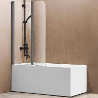 Шторка на ванну Vincea 114x140 VSB-12114CLGM профиль вороненая сталь, стекло прозрачное