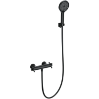 Термостат для душа Wonzon & Woghand WW-B2048-A-MB с душевым гарнитуром, черный матовый Термостат для душа Wonzon & Woghand WW-B2048-A-MB с душевым гарнитуром, черный матовый