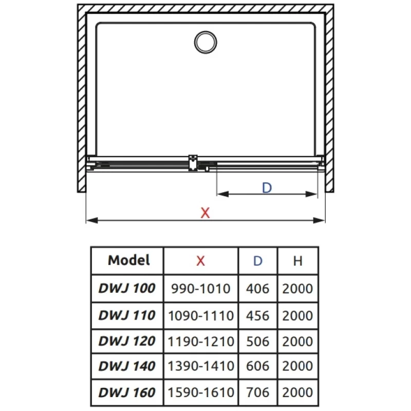 Душевая дверь Radaway Espera DWJ 140 L зеркальное Душевая дверь Radaway Espera DWJ 140 L зеркальное