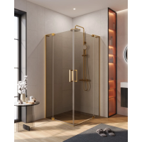 Душевой уголок Cezares Slider SLIDER-AH-2-70/80-100/110-BR-BORO 100-110x70-80 см, профиль золотой матовый, стекло бронза Душевой уголок Cezares Slider SLIDER-AH-2-70/80-100/110-BR-BORO 100-110x70-80 см, профиль золотой матовый, стекло бронза