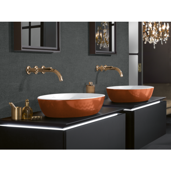 раковина villeroy & boch artis 419861bcw8 накладная, 61x41 см, rust (терракотовая) с покрытием ceramicplus