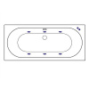 акриловая ванна excellent oceana 180x80 "soft" цвет золото