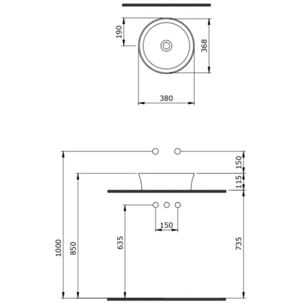 раковина 38x38 см berges ego sl 181291