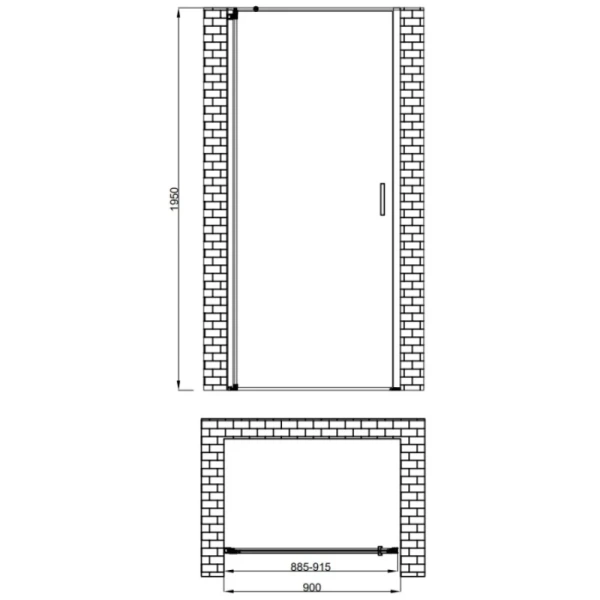 душевая дверь berges legos ls-1 062021 90 см, профиль хром, стекло прозрачное