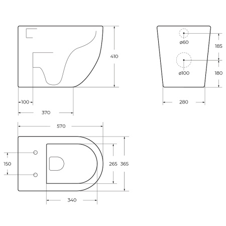 унитаз belbagno sfera-r bb2141cbr/bb865sc приставной с сиденьем микролифт