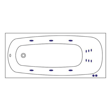 акриловая ванна excellent layla 180x80 waex.lay18.line с гидромассажем