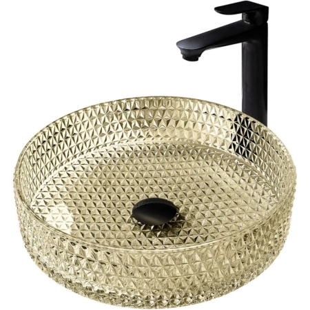 Раковина-чаша Abber Glas AK2301GG 39,5x39,5 см, накладная, золотой