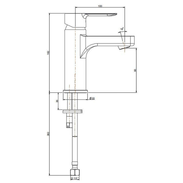 смеситель для раковины kerama marazzi sonata p4cr205znkm хром