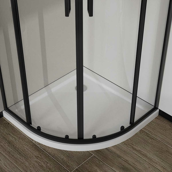 душевой уголок vincea city 90×90 vsq-5ct900clb профиль черный матовый, стекло прозрачное