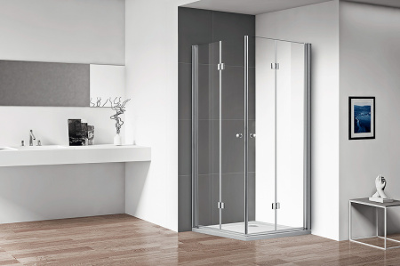 душевой уголок cezares eco 100x100 eco-o-as-2-100-c-cr профиль хром стекло прозрачное