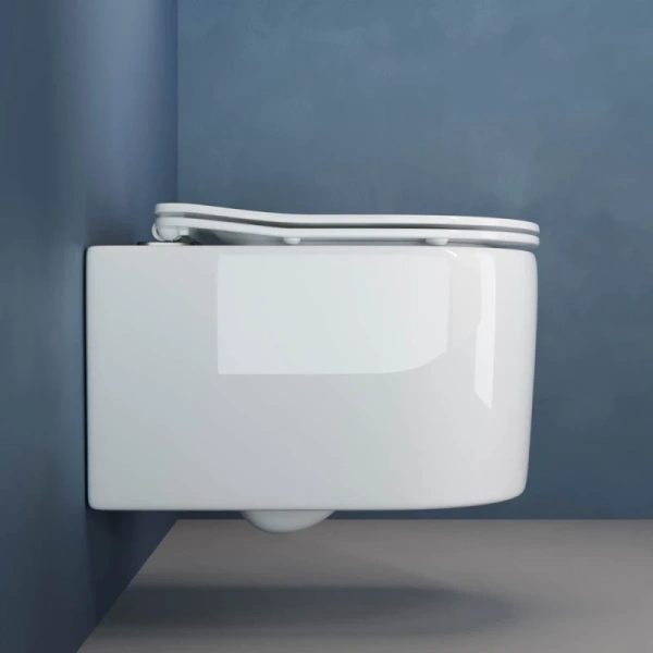 унитаз ceramicanova moments cn3003 подвесной, с сиденьем микролифт, белая