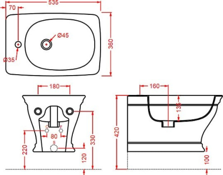 биде подвесное artceram civitas cib001