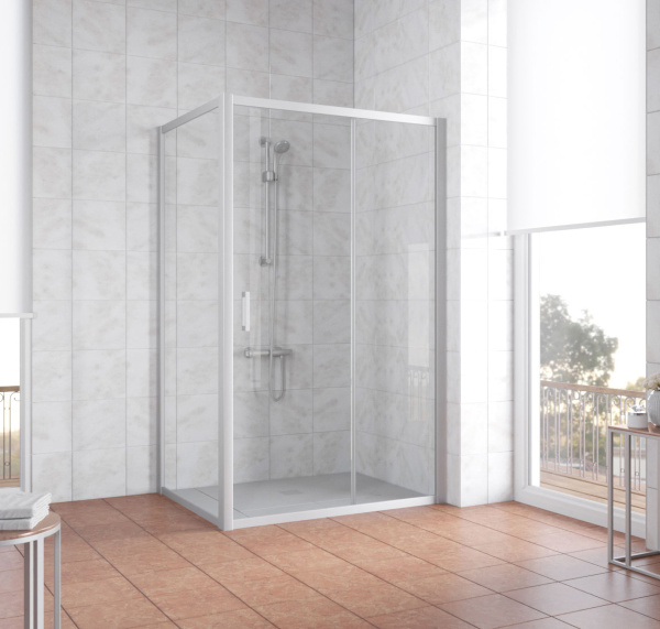 душевой уголок vegas glass zp+zpv 120*70 07 01 профиль матовый хром, стекло прозрачное