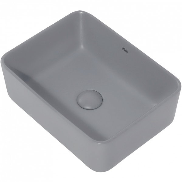 раковина 40.5x30 см abber rechteck ac2213mg, цвет серый матовый