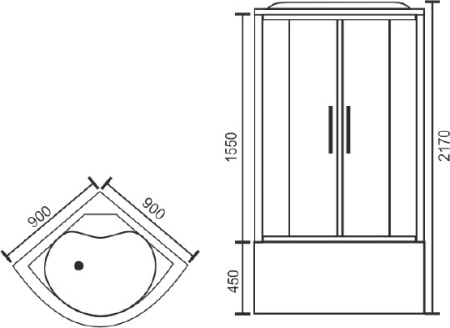 душевая кабина royal bath rb 90nrw-с