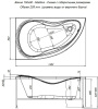 акриловая ванна aquanet maldiva 150x90 r 205445 с каркасом, цвет белый.