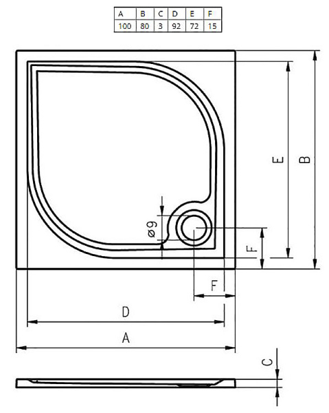 душевой поддон из искусственного камня riho kolping 80×100 см, db31, с сифоном и ножками