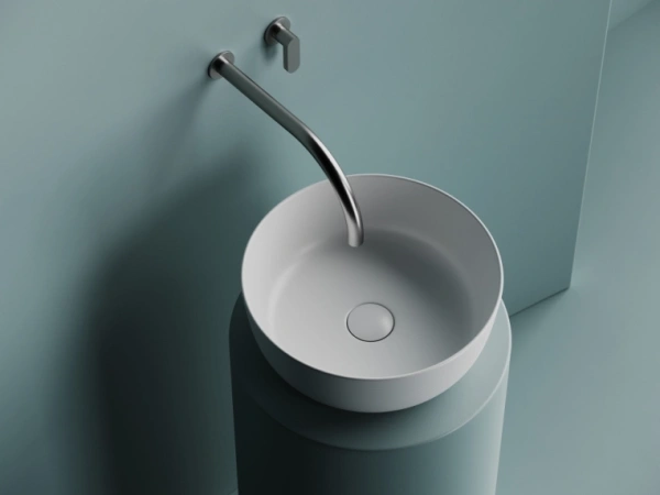 раковина ceramicanova element cn6073mw накладная, ø36 см, белая матовый