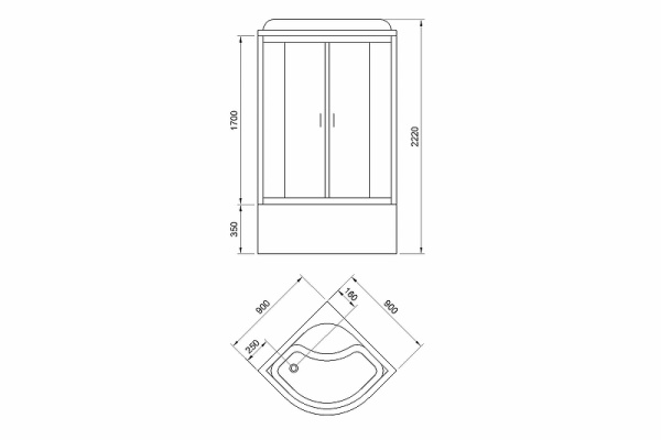душевая кабина royal bath ck 90x90 rb90ck5-wc без гидромассажа