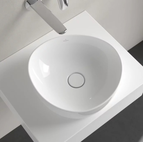раковина villeroy & boch antao 4a7240r1 накладная, 40x39.5 см, альпийский белый с покрытием ceramicplus