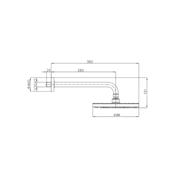 верхний душ bossini elios h19412g.073 черный матовый