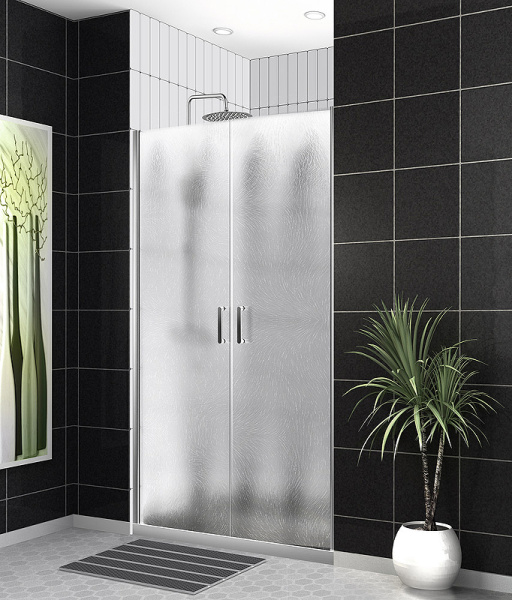 душевая дверь belbagno uno 110 uno-b-2-110-ch-cr профиль хром, стекло шиншилла