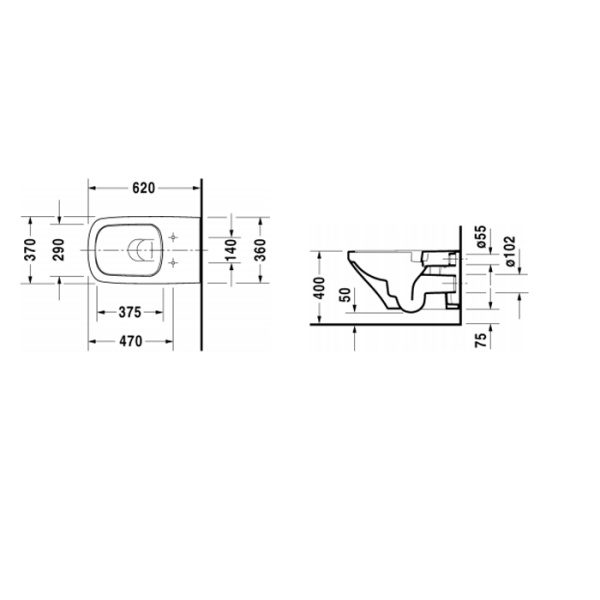 унитаз duravit durastyle 2542090000 подвесной, удлиненный, безободковый, белый