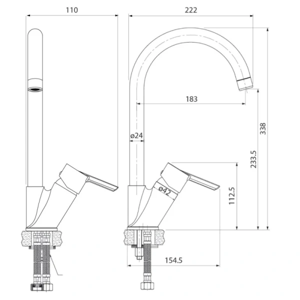 смеситель для кухни iddis kitchen line k11sb0ji05