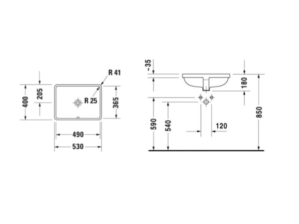 раковина встраиваемая 49 см duravit starck 3 03054900001 раковина встраиваемая 49 см duravit starck 3 03054900001