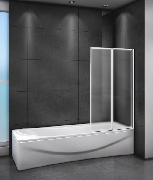 шторка на ванну cezares relax 80 r relax-v-2-80/140-p-bi-r профиль серый стекло рифленое