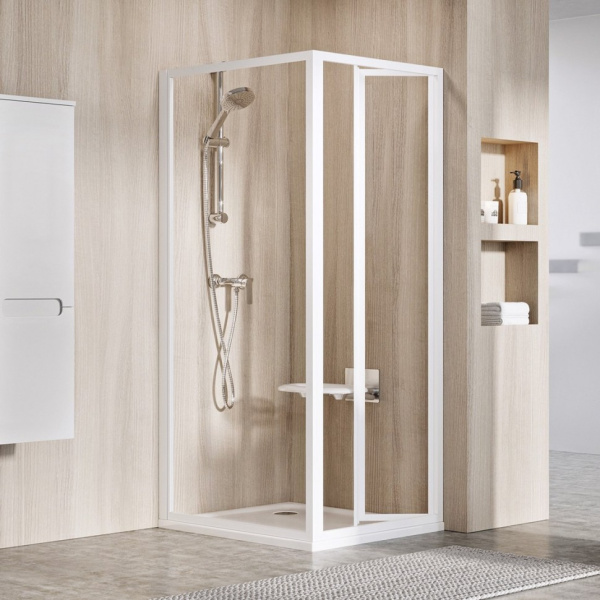 Душевая стенка Ravak Supernova PSS-80 94040100Z1 профиль белый, стекло прозрачное