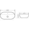 раковина накладная belbagno 82 см, bb1347, белая
