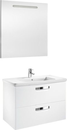 тумба под раковину roca the gap 80 zru9302732 подвесная белая матовая