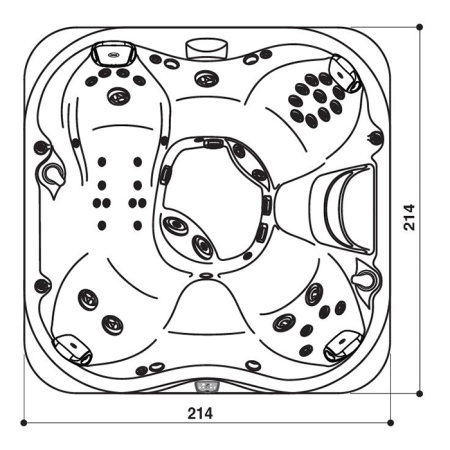 Jacuzzi Jacuzzi J355 Минибассейн 214х214х94см, отдельноJacuzzi J355 Минибассейн 214х214х94см, отдельностоящий, панель Smoked Ebony, цвет акрила Midhight