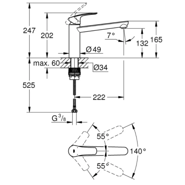 смеситель для кухни grohe eurosmart 30463000