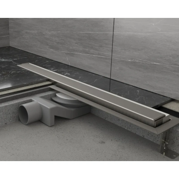 душевой трап (лоток) plumberia selection in-tile pst100mt 95,8 см, с решеткой, 2 в 1 под плитку, нержавеющая сталь