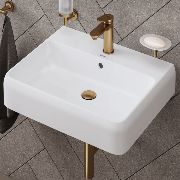 раковина duravit qatego 0746450000 подвесная, 45х35х12.5 см, без отв под смеситель, белая