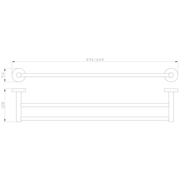 Полотенцедержатель Wonzon & Woghand Easy WW-8111 64,4 см, двойной, хром