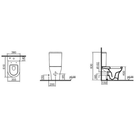 унитаз напольный vitra zentrum 9012b003-7204 с микролифтом