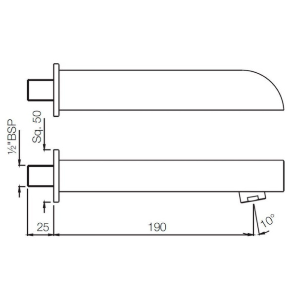 излив для ванны 190 мм jaquar alive spj-chr-85429